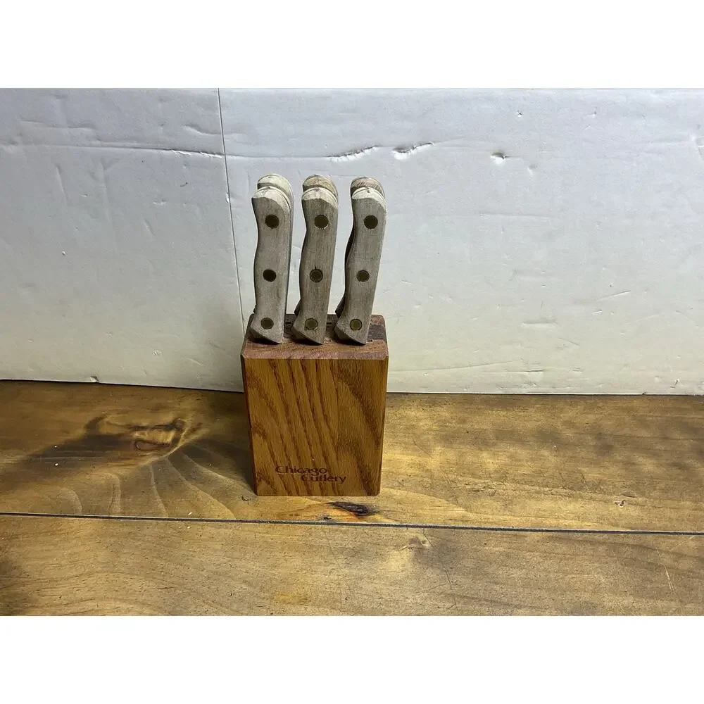 Chicago Cutlery Set of Six 103s Steak Knives w/ Block MSS6 4